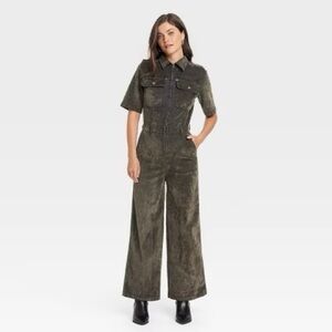 Universal Thread Olive Green Corduroy Jumpsuit